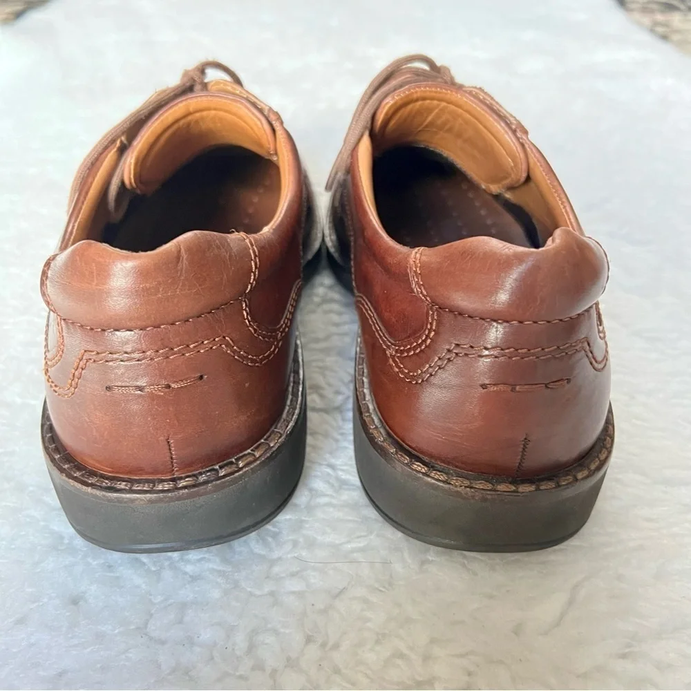 Ecco Brown Leather Oxford Men’s Comfort Shoes size 43 US 10